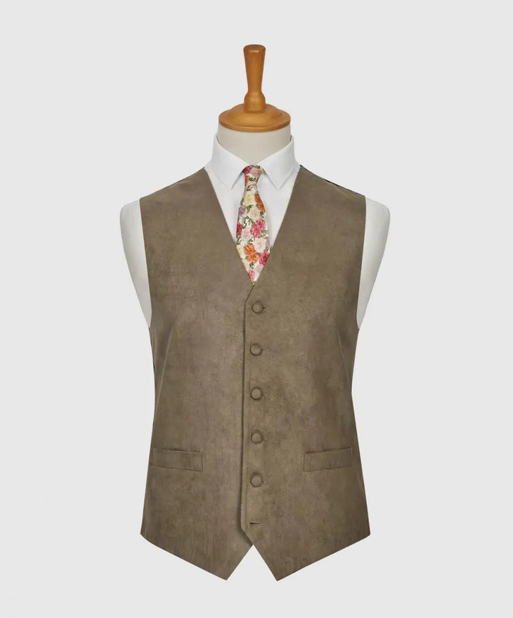 L A Smith Tuape Suede Look Waistcoat - Suit & Tailoring