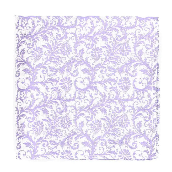 L A Smith Violet Wedding Floral Paisley Tie And Hank Set - Accessories