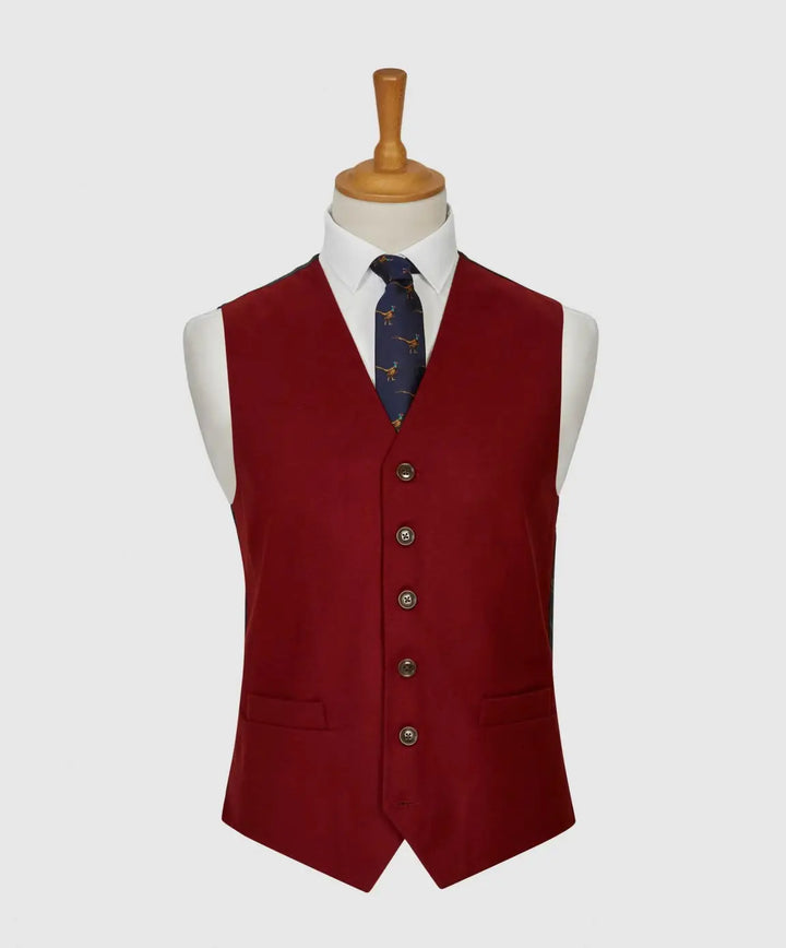 LA Smith LA Smith Wine Plain Country Waistcoat MENSWEARR