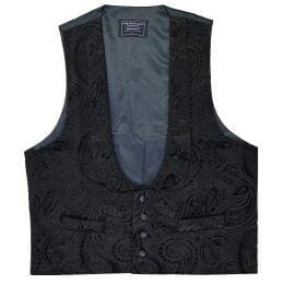 L A Smith Black Velvet Scoop Evening Waistcoat - Suit & Tailoring
