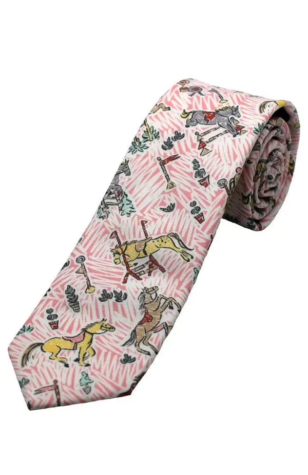 LA Smith Boy’s Pink Liberty Art Fabric Cotton Tie - Accessories