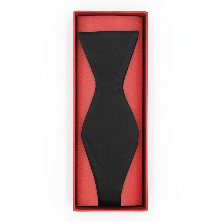 LA Smith Finest Silk Satin Self Tie Black Bow Tie - accessories