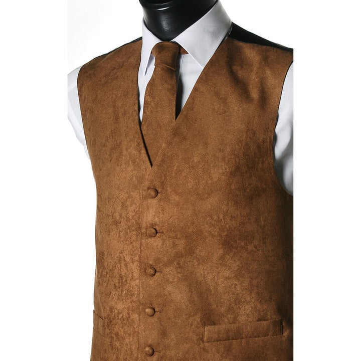 L A Smith Beige Suede Look Waistcoat - S - Suit & Tailoring
