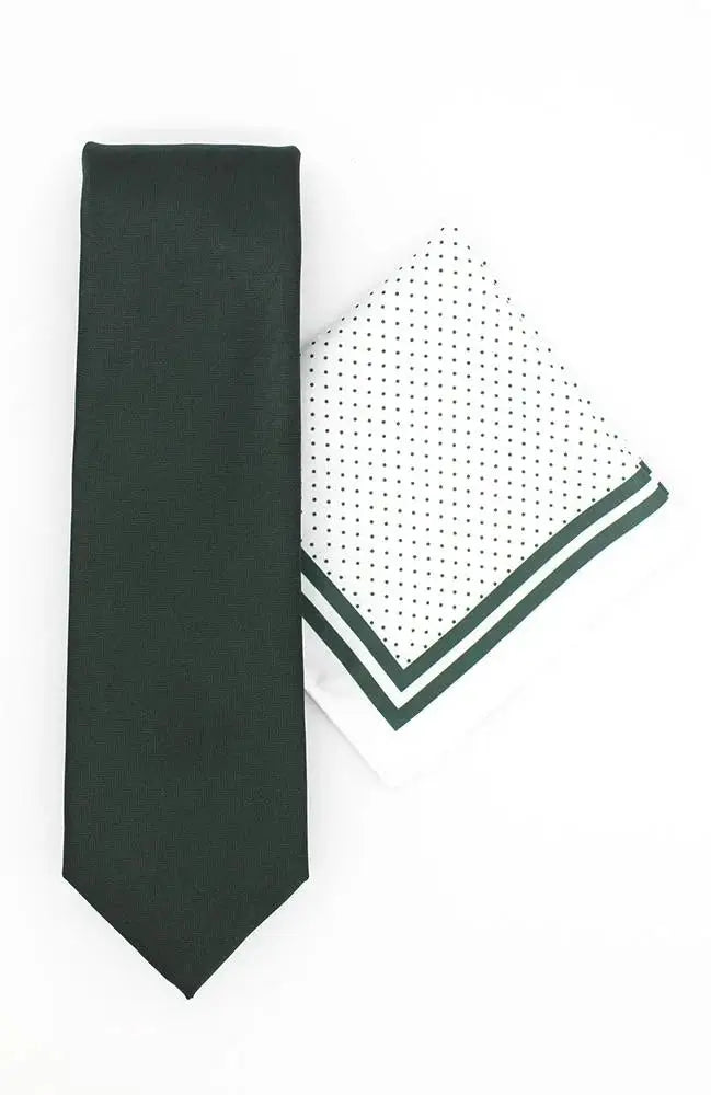 L A Smith Green Classic Tie And Hank Set - Accessories