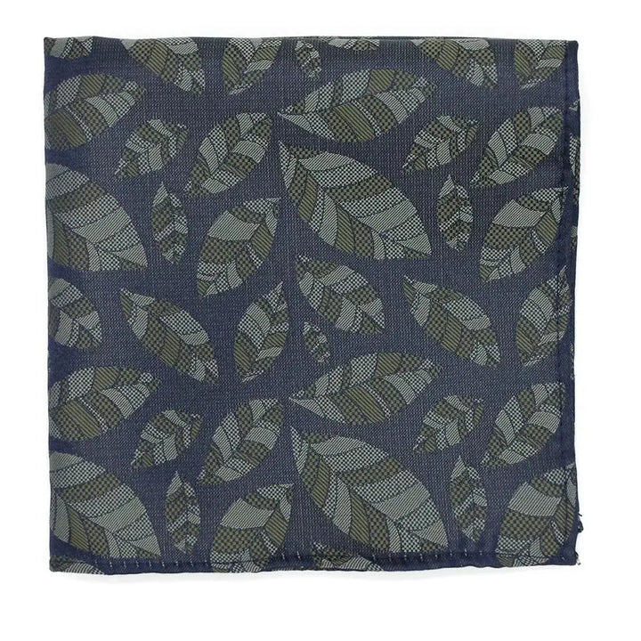 L A Smith Sage On Navy Structured Leaves Hank - Accessories