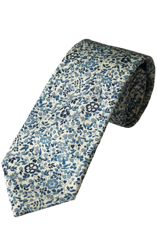 Liberty Fabric Katie & Millie Boys Blue Cotton Tie - Accessories