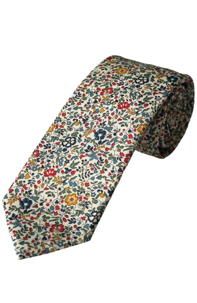 Liberty Fabric Katie & Millie Boys Red Cotton Tie - Accessories