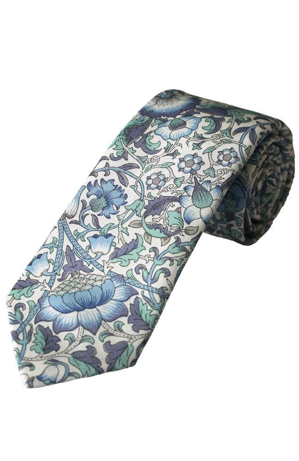 Liberty Fabric Lodden Boys Blue Cotton Tie - Accessories