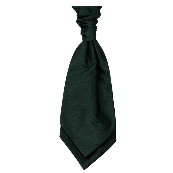 Mens LA Smith BOTTLE GREEN Wedding Cravat - Adult Self Tie Cravat - Accessories