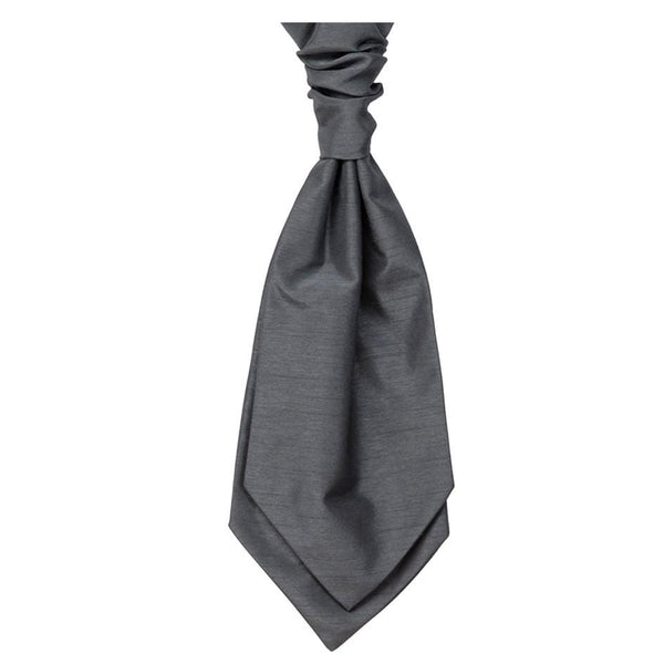 Mens LA Smith GREY Wedding Cravat - Adult Self Tie Cravat - Accessories