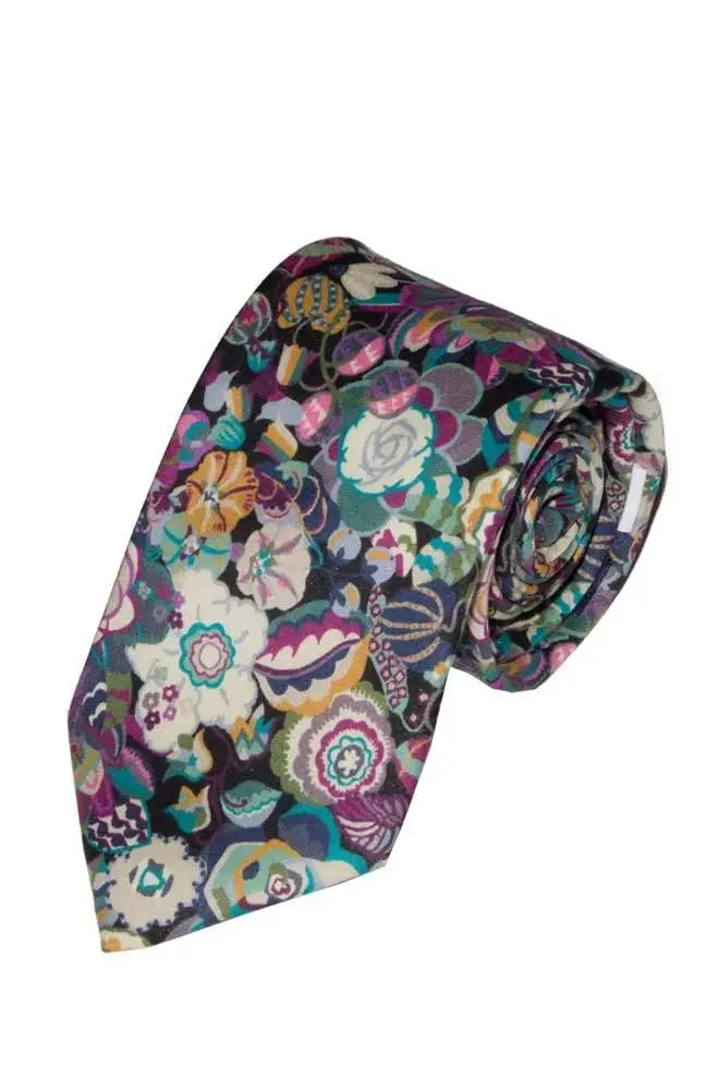 LA Smith Men’s Liberty Art Fabric Ties - Purple - Accessories