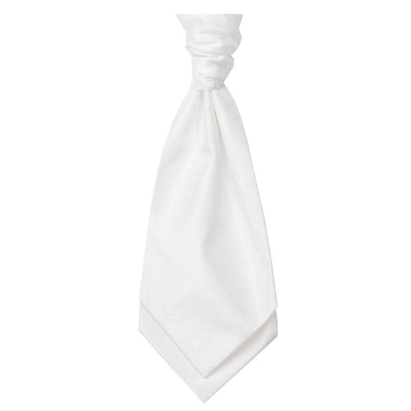 Mens LA Smith White Wedding Cravat - Adult Self Tie Cravat - Accessories