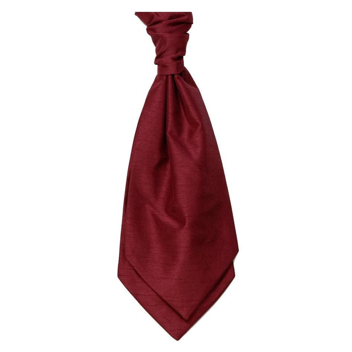 Mens LA Smith WINE Wedding Cravat - Adult Self Tie Cravat - Accessories