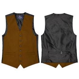 L A Smith Musturd Plain Country Waistcoat - S - Suit & Tailoring