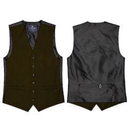 L A Smith Green Plain Country Waistcoat - S - Suit & Tailoring