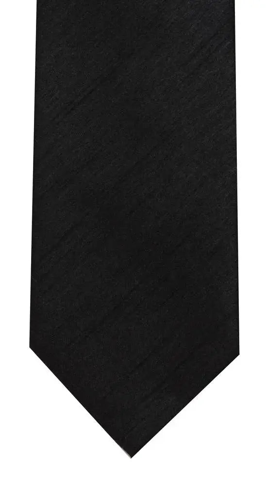 LA Smith Plain Poly Shantung Tie - Black - Accessories
