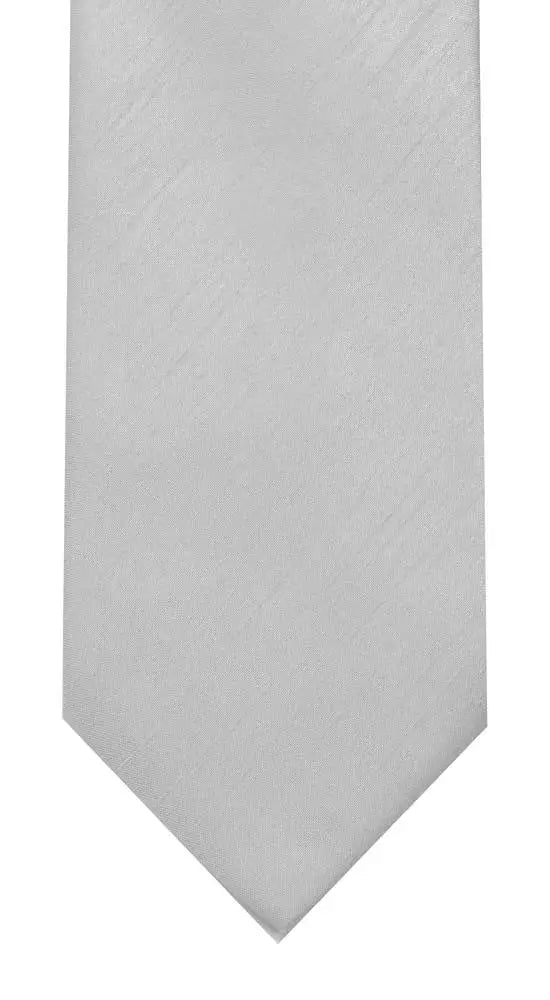 LA Smith Plain Poly Shantung Tie - Silver - Accessories