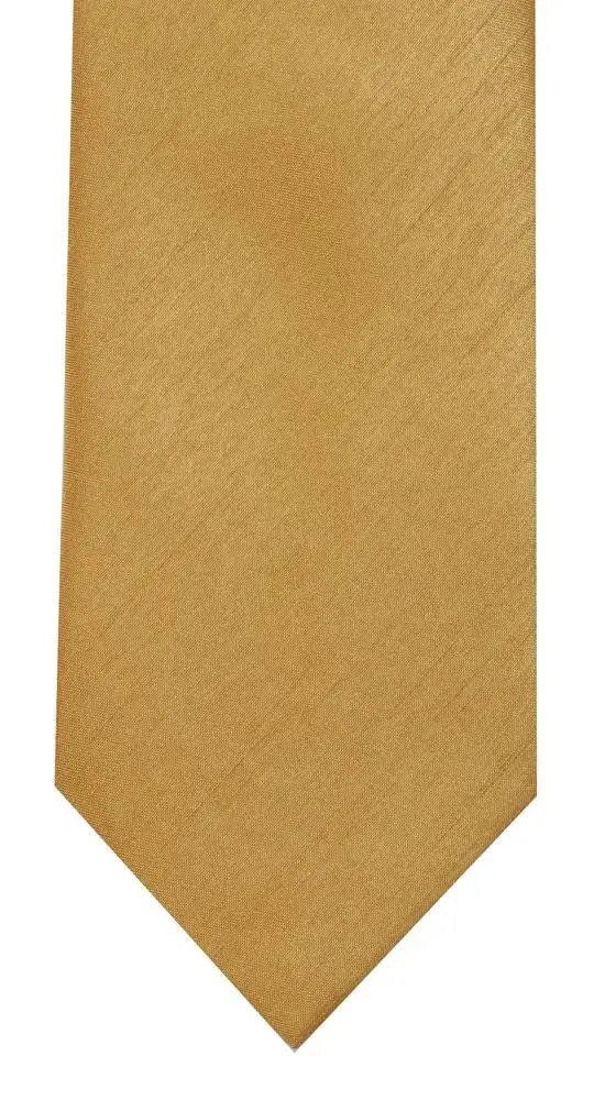 LA Smith Plain Poly Shantung Tie - Gold - Accessories
