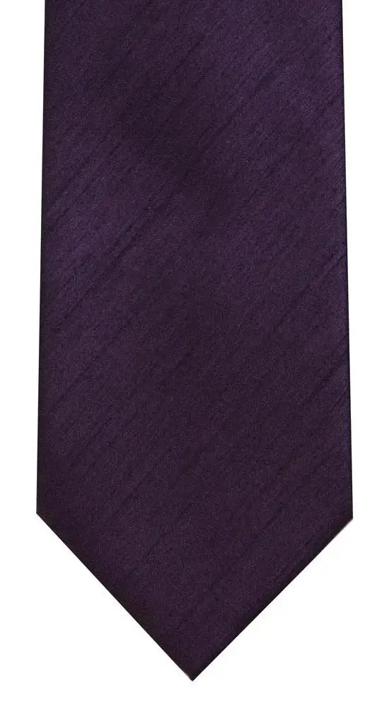 LA Smith Plain Poly Shantung Tie - Purple - Accessories