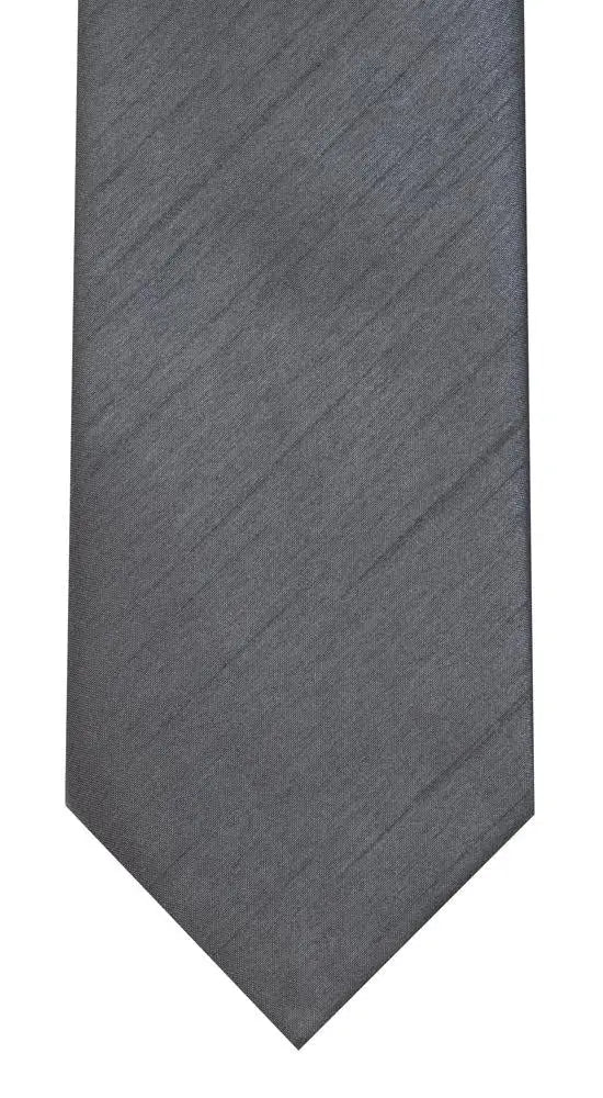 LA Smith Plain Poly Shantung Tie - Grey - Accessories