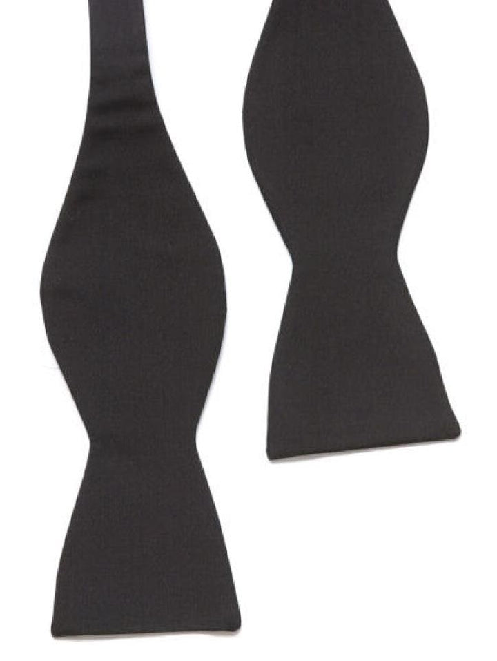 LA Smith Self Tie One Size Classic Black Barathea Silk Bow Tie - accessories