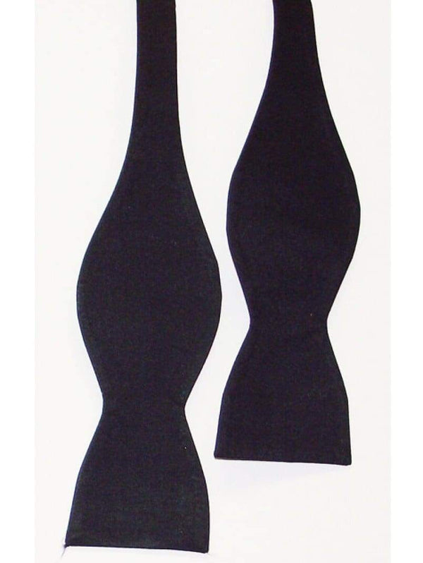 LA Smith Self Tie One Size Narrow Black Silk Bow Tie - accessories