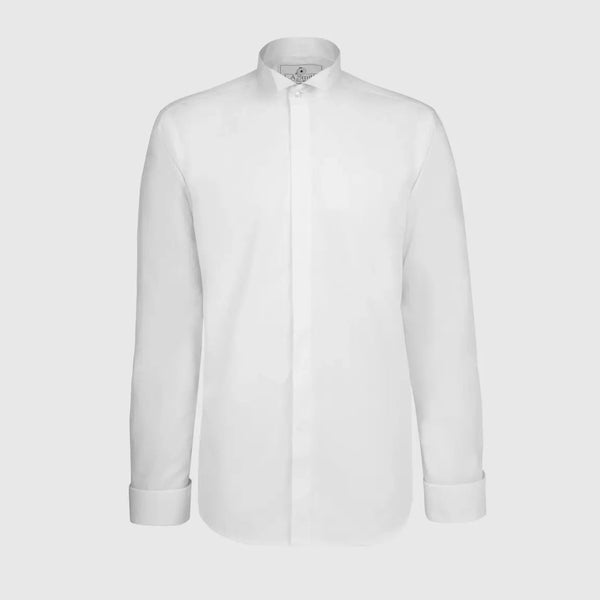 LA Smith White Modern-Fit Wing-Collar Dress Shirt - Shirts