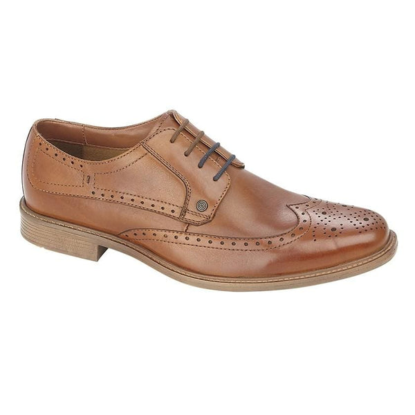 Lambretta Harvey Brogues Men’s Tan Leather Shoes - UK7 | EU41 - Shoes