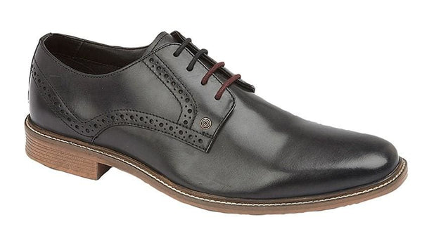 Lambretta Harvey Derby Men’s Black Leather Shoes - UK7 | EU41 - Shoes