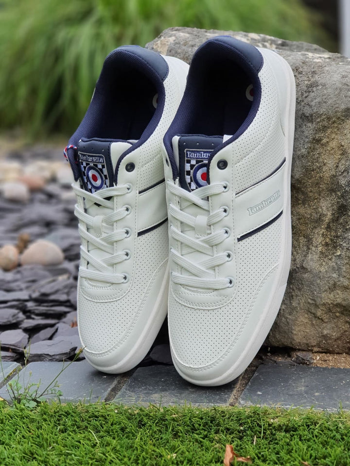 Lambretta White And Navy Men's Casual Trainers