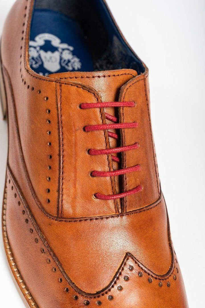 Marc Darcy Carson Tan Wingtip Oxford Brogue Shoes - Shoes