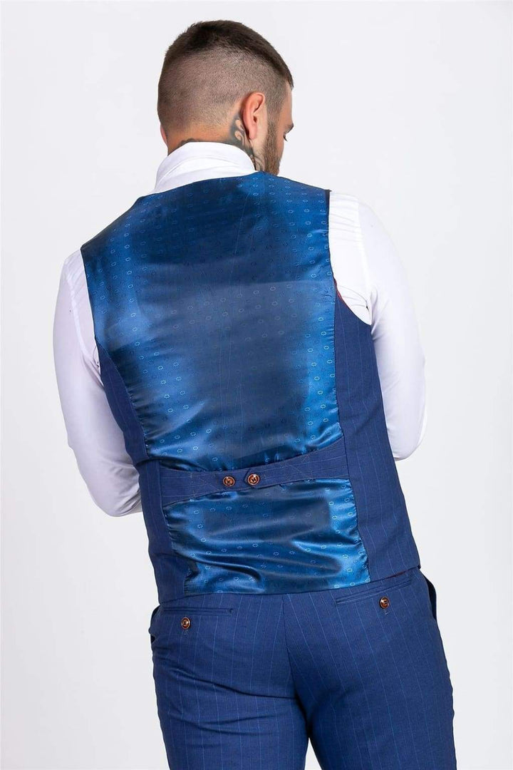 Marc Darcy Conrad Royal Blue Double Breasted Waistcoat - Suit & Tailoring