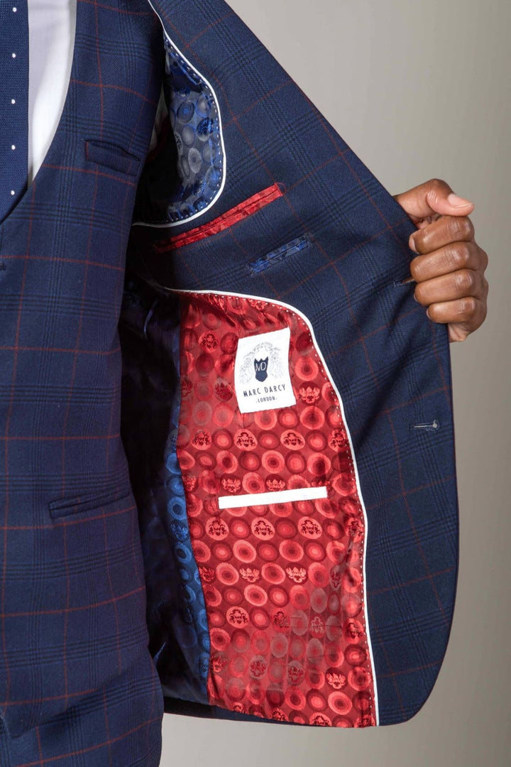 Marc Darcy Edinson Navy Check Blazer - Suit & Tailoring