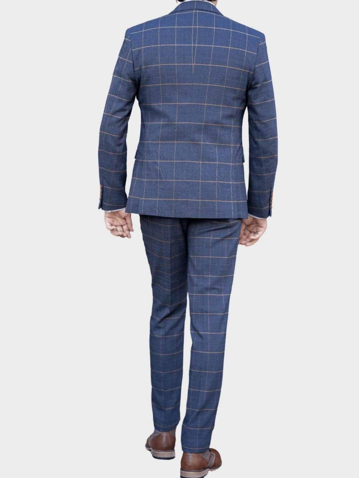 Marc Darcy Jenson check Marine Navy Trousers