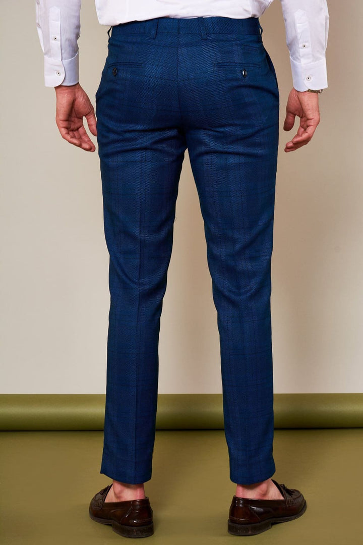 Marc Darcy Jerry Blue Check Trousers - Suit & Tailoring