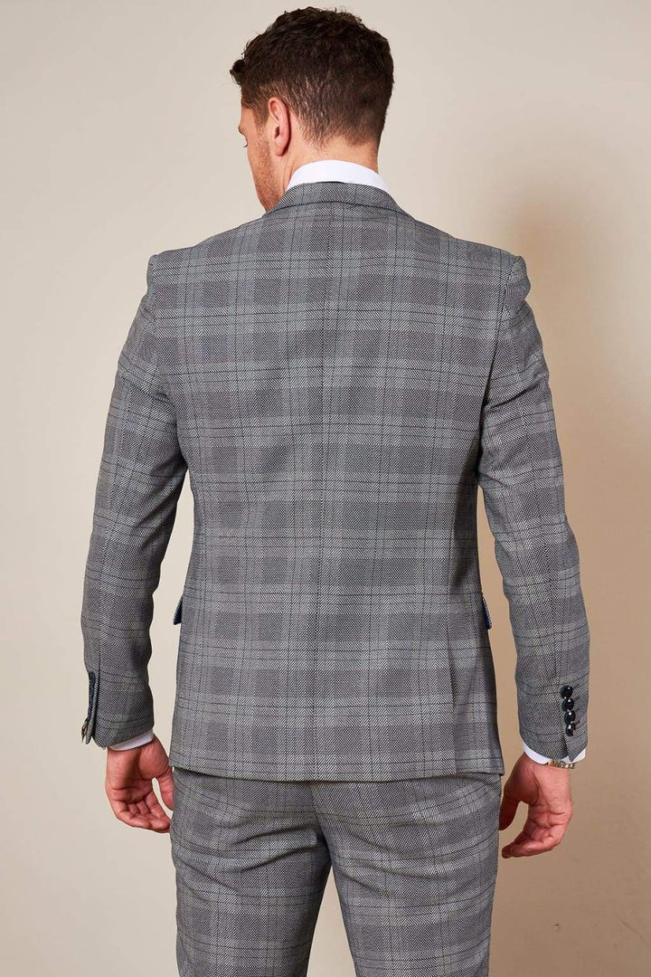 Marc Darcy Jerry Grey Check Blazer - Suit & Tailoring