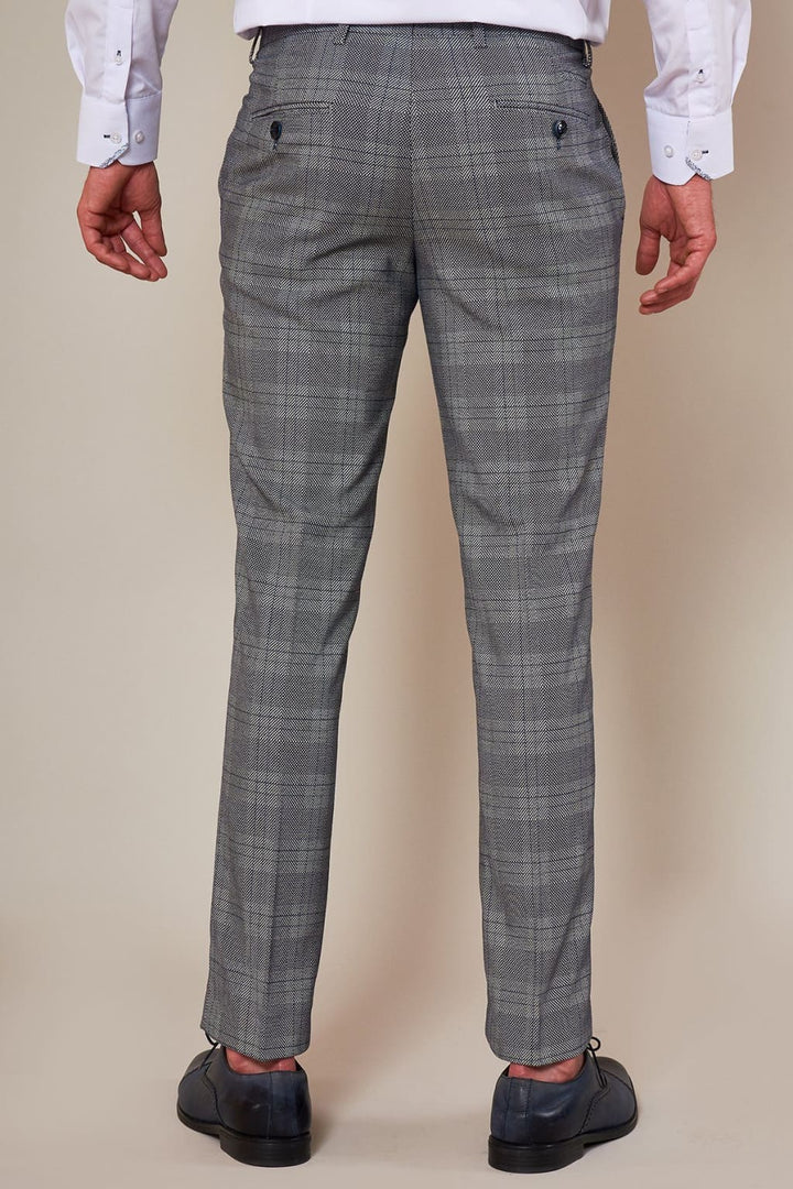 Marc Darcy Jerry Grey Check Trousers - Suit & Tailoring