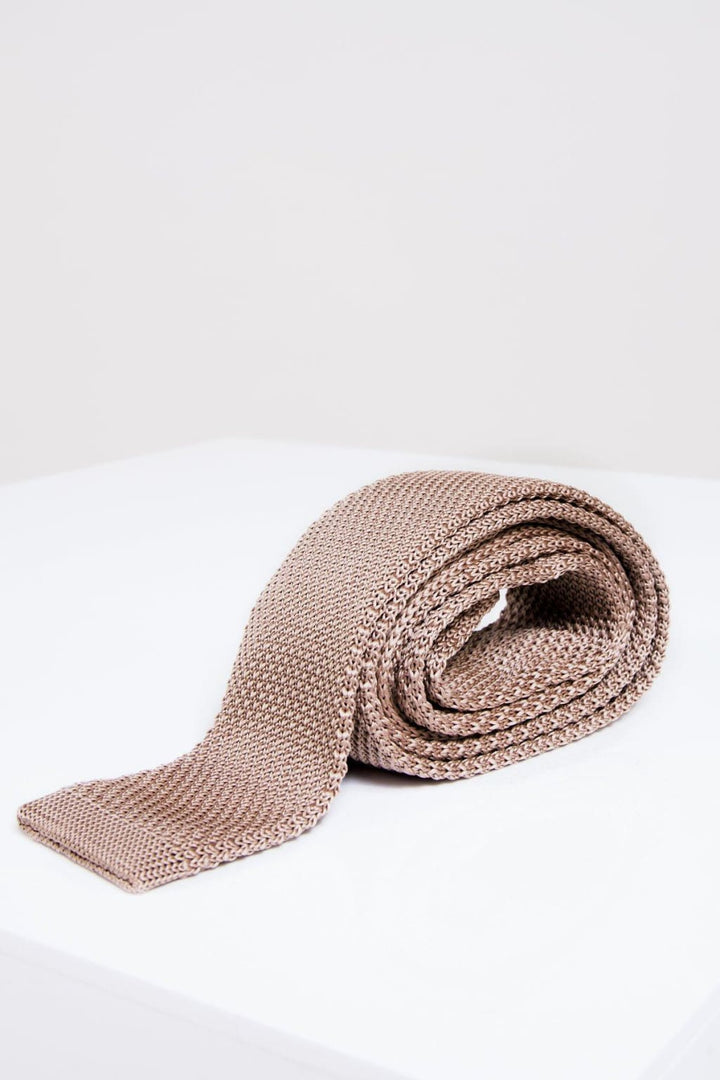 Marc Darcy KT Light Tan Knitted Tie - accessories