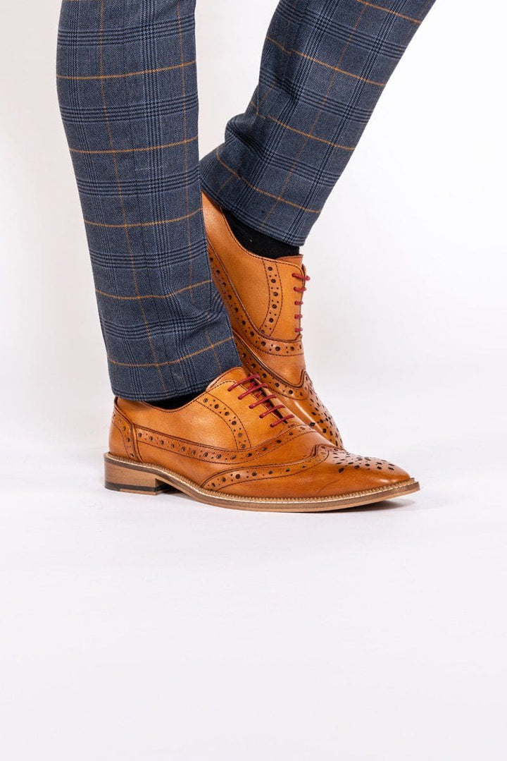 Marc Darcy Larkin Mid Tan Leather Brogue Shoe - Shoes
