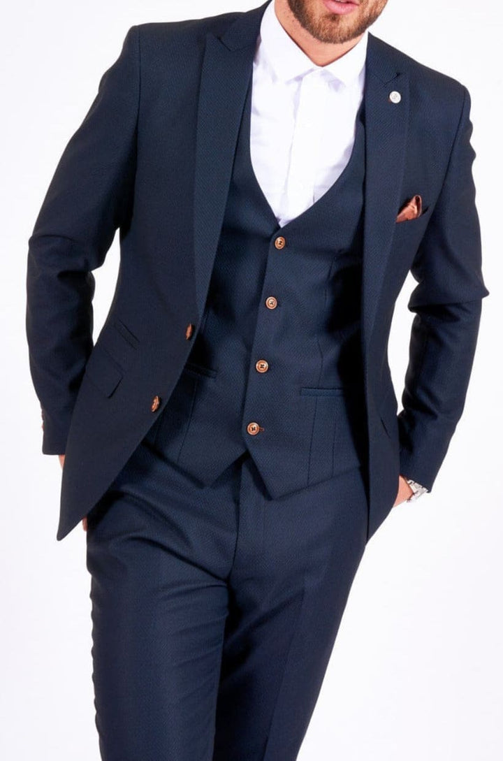 Marc Darcy Max Navy 3 Piece Suit - Suit & Tailoring