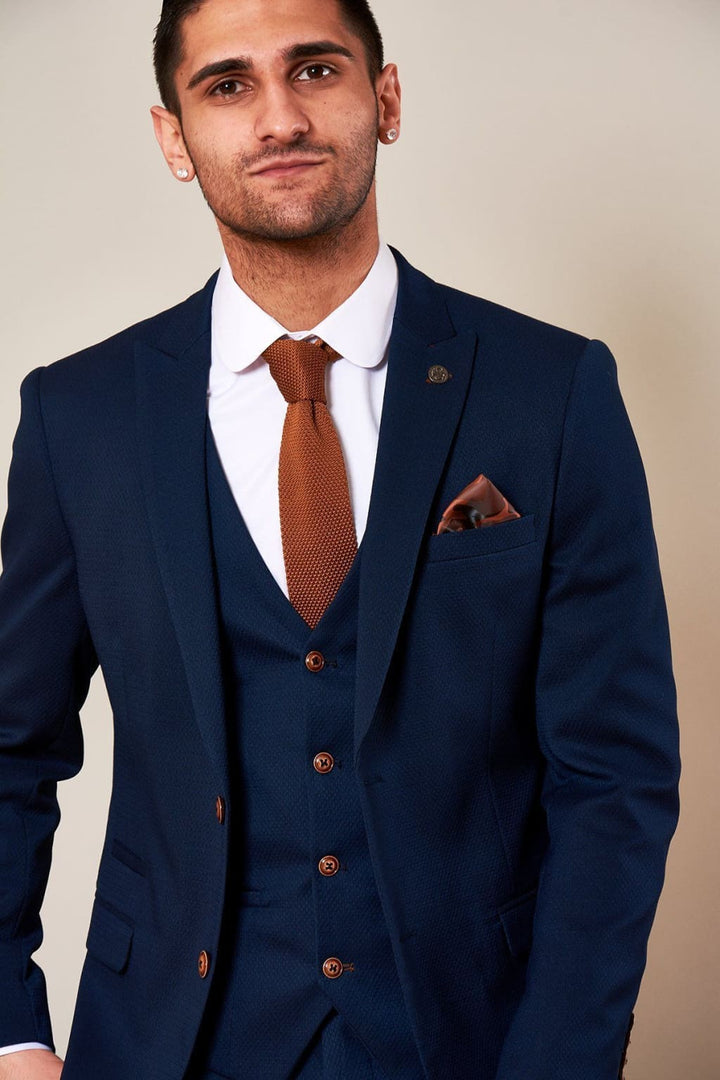 Marc Darcy Max Royal Blue Blazer with Contrast Buttons