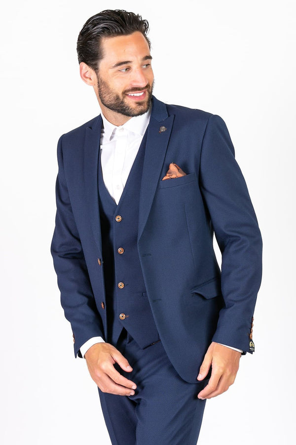 Marc Darcy Max Royal Blue Blazer with Contrast Buttons - 34R