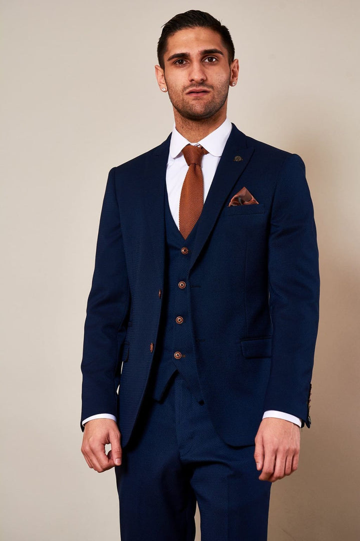 Marc Darcy Max Royal Blue Blazer with Contrast Buttons