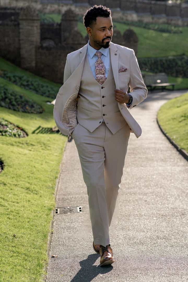 The Harry Maguire Wedding Suit - HM5 Stone Three Piece Suit – Marc Darcy