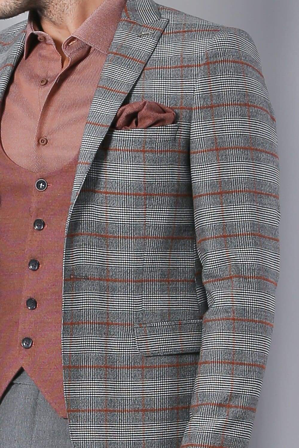 Men's Poly Poplin Brown 3 Piece  Matching Vest Dress Suit main image 1