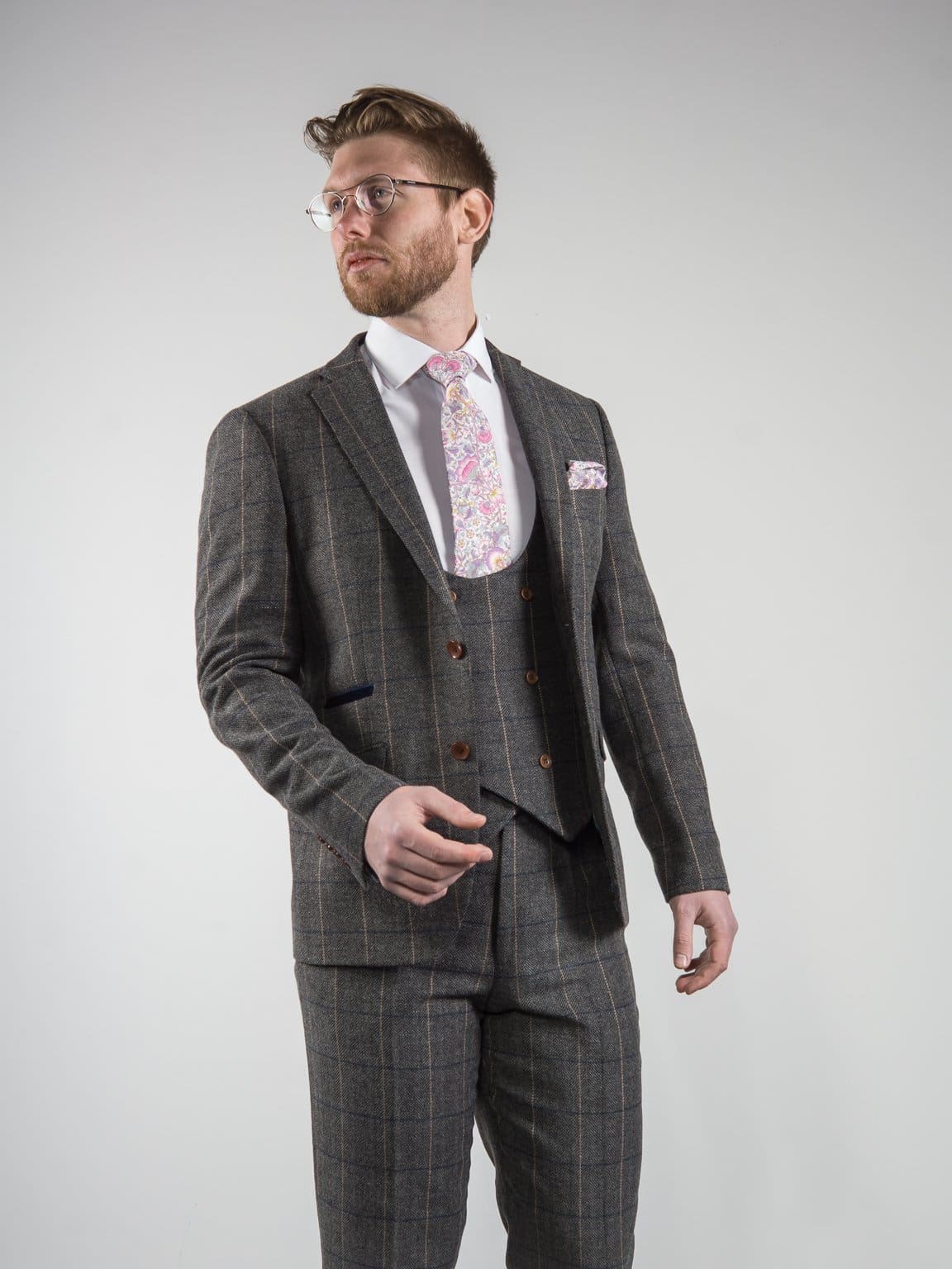 Mens Blazer Tweed Blazer Herringbone Blazer - Z-Gray