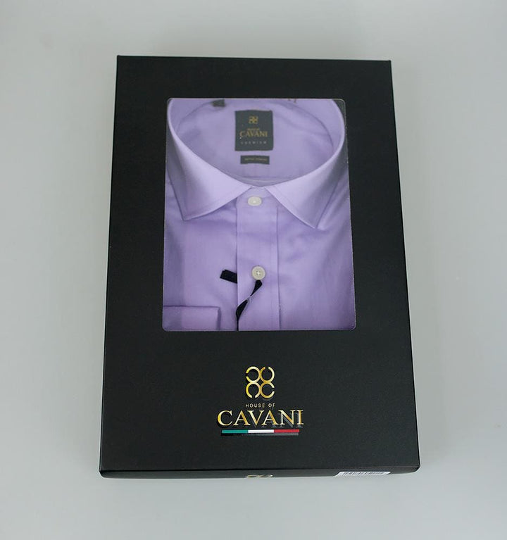 Mens Classic Collar Double Cuff Lilac Slim Fit Shirt by Cavani - Shirts