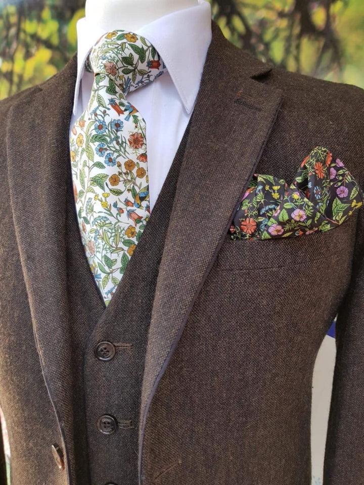 Cavani Kaos Brown Men’s Tweed Jacket - 36R - Suits