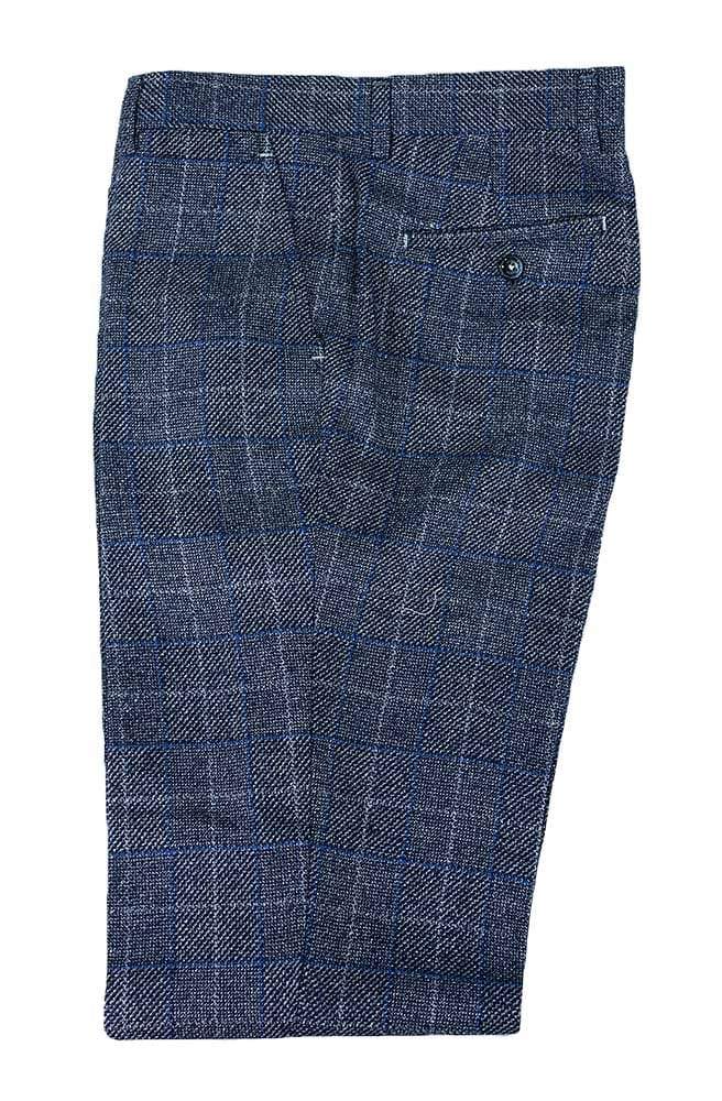 Last Chance Men’s Clearance Tweed Trousers - Miles/Blue / 28R - Suit & Tailoring