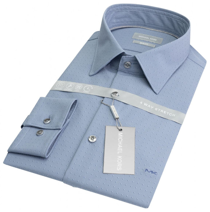 Michael Kors | Michael Kors Delft Performance Dobby Stretch Slim Fit Shirt - MENSWEARR